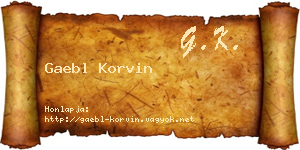 Gaebl Korvin névjegykártya